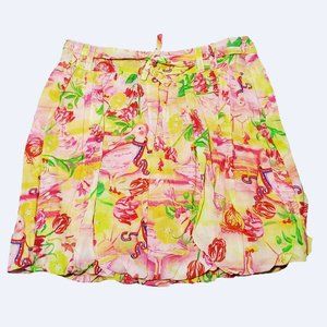 Oilily Pleated Bubble Snippen Poplin Shanni Skirt 10 (140) New